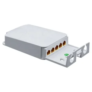 Prolongateur PoE Gigabit Étanche 5 Ports d'Extérieur, Répéteur PoE 1000 Mbps avec VLAN, Extension 100m, Montage Mural, Plug and Play, 44-57V